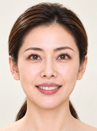 正面（笑顔）の撮影見本